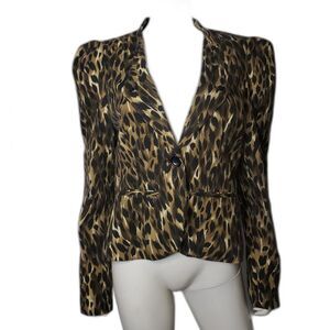 KK KARDASHIAN Animal Print Leopard Blazer Womens Size XL